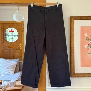 The Emmett Wide-Leg Crop Pant: Welt Pocket Edition. Color: Ink